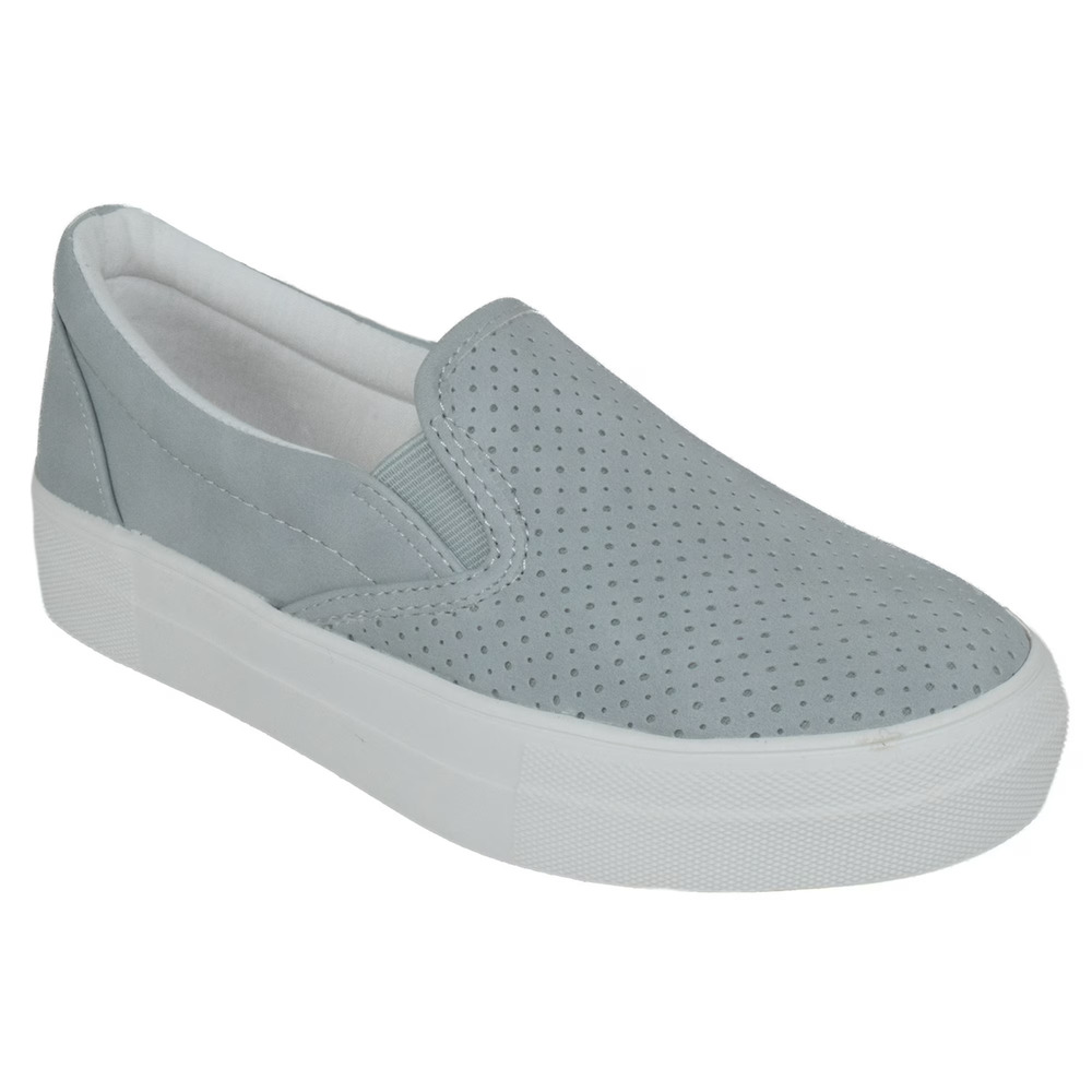 Women Light Blue Slip On Platform Sneakers Comfort Casual Shoes Soda 5.5